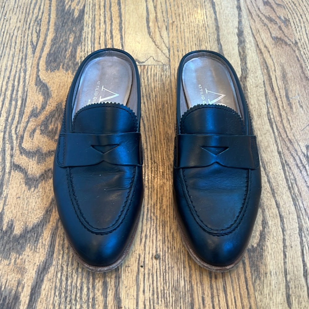 AGL Black Penny Loafers Mules size 37. EUC